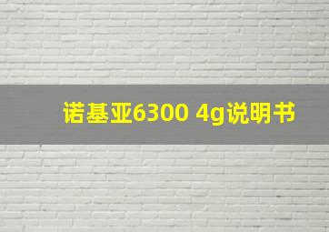 诺基亚6300 4g说明书